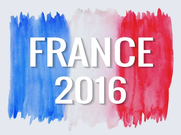 Akvarell Frankrike flagga Stockillustration