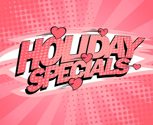 Design de cartaz rosa de especiais de férias, ilustração de venda com corações — Vetor de Stock