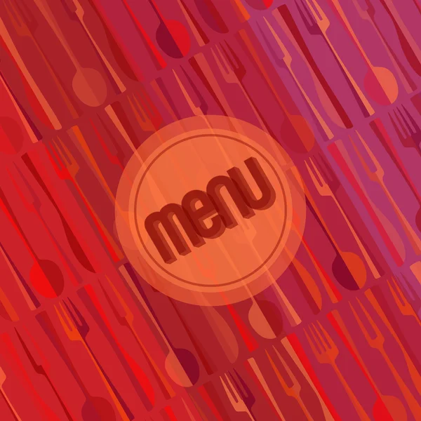 Carte de menu restaurant carré modèle de conception rouge wth cuillère et fourchette arrière-plan vintage — Image vectorielle