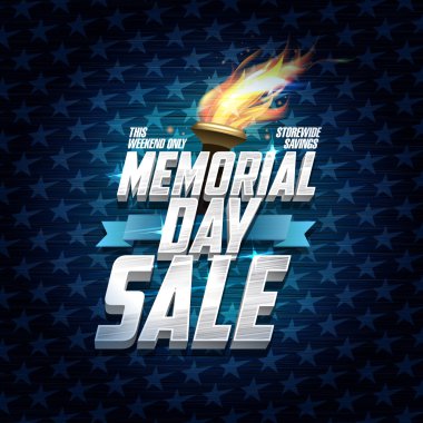 Advertising memorial day sale design, storewide savings clipart
