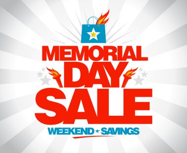 Memorial day sale weekend savings poster. clipart