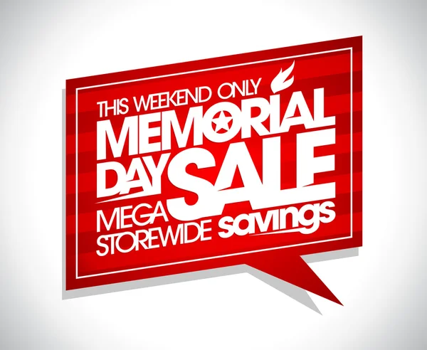 Memorial day mega sale speech bubble. — Stock Vector