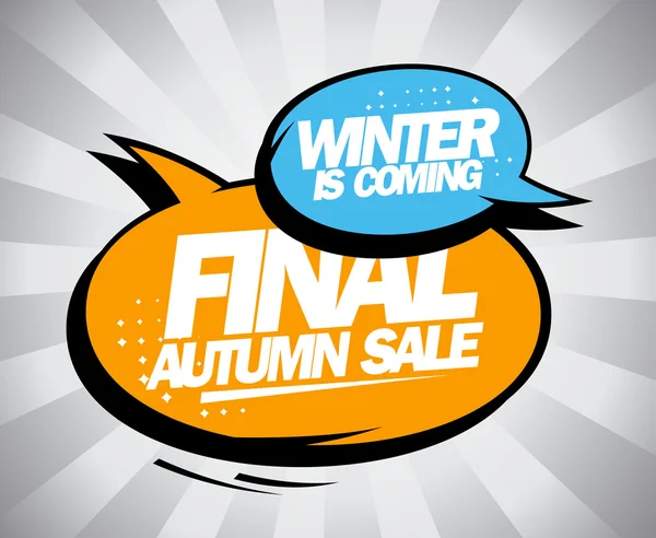 Utolsó őszi eladó, jön a tél. — Stock Vector