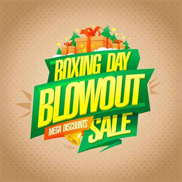 Boxing Day Blowout Sale Mega Slevy Vektor Pre Holiday Banner — Stockový vektor