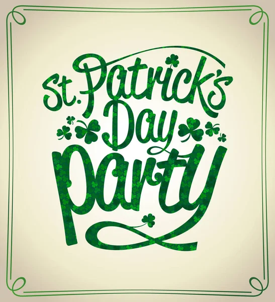 Patricks Day Party Vector Poster — 스톡 벡터