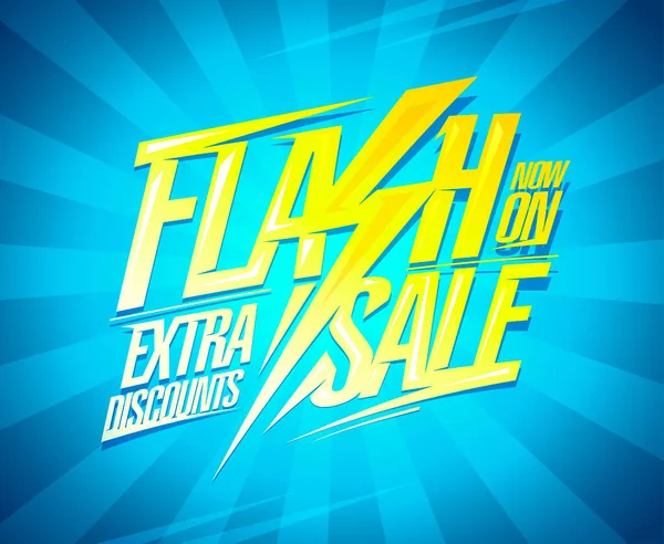 Flash Försäljning Extra Rabatter Vektor Banner Mall — Stock vektor