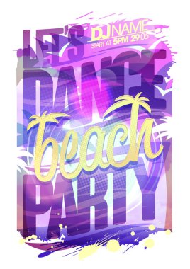 Plaj partisi davetiyesi poster tasarımı