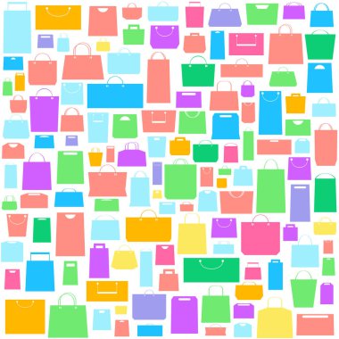 Alışveriş torbaları desenli satış arkaplanı, rasterize edilmiş versiyonu
