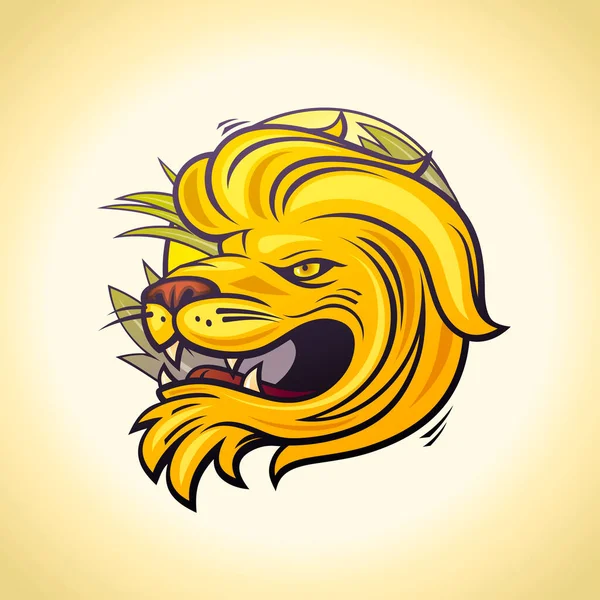Logo Profil Tête Lion Pictogramme Équipe Sportive Impression Tee Shirt — Image vectorielle