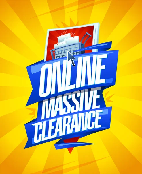 Online Massiv Clearance Försäljning Banner Design Mall Med Smartphone Och — Stock vektor