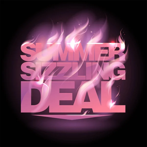 Zomer Sissende Deal Vector Verkoop Ontwerp Template Vector Vurige Belettering — Stockvector