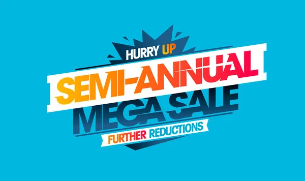 Semi Annual Mega Sale Further Reductions Vector Sale Poster Web — Stock Vector