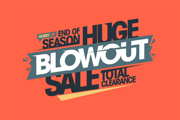 В конце сезона огромная распродажа, полная очистка, макет векторного веб-баннера