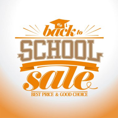 Okul satışı vektör harfleri web afişi