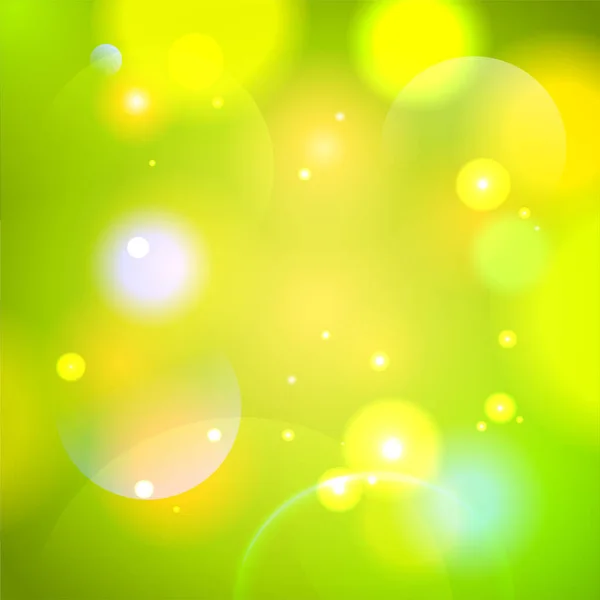 Bokeh Lumières Toile Fond Modèle Fond Vectoriel Couleurs Jaune Ensoleillé — Image vectorielle