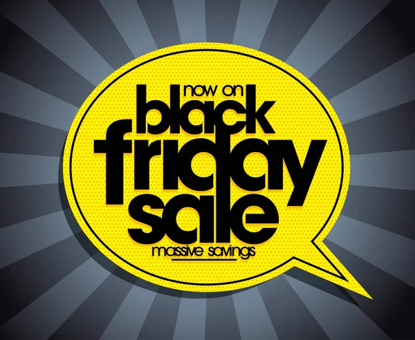 Black Friday Sale Web Banner Massive Savings Vector Design Template — Stock Vector