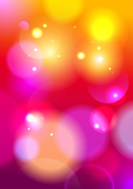 Bokeh odaklı olmayan ışıklar ve vektör modeliyle soyut şenlik arkaplanı
