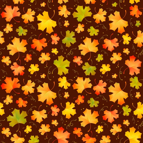 Autumn Pattern Maple Leaves Vector Mockup — Stock Vector