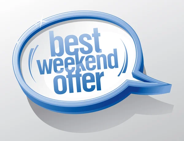 Offerta week-end discorso bolla . — Vettoriale Stock