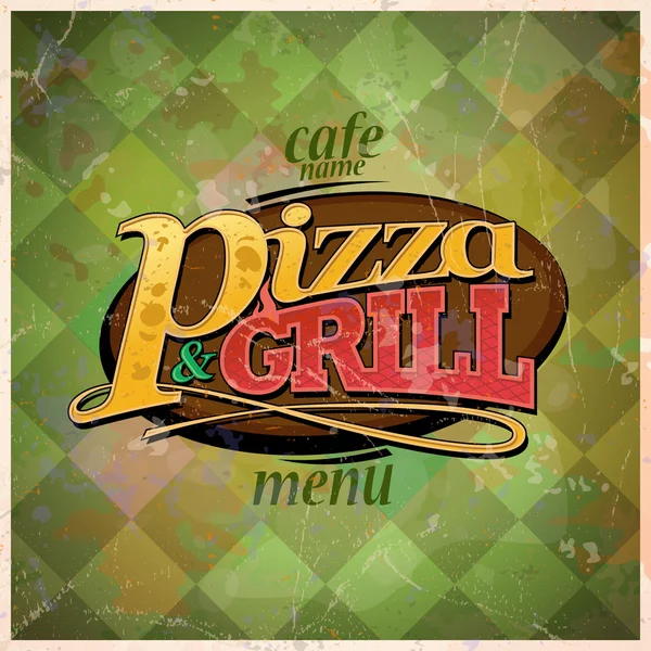 Conception de carte de menu pizza et grill . — Image vectorielle