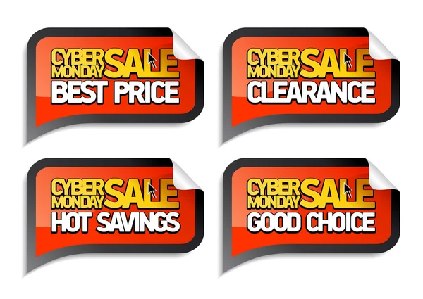 Cyber monday sale stickers. — Stock Vector