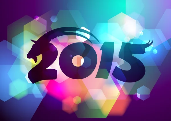 2015 año nuevo diseño con cabra y bokeh . — Vector de stock