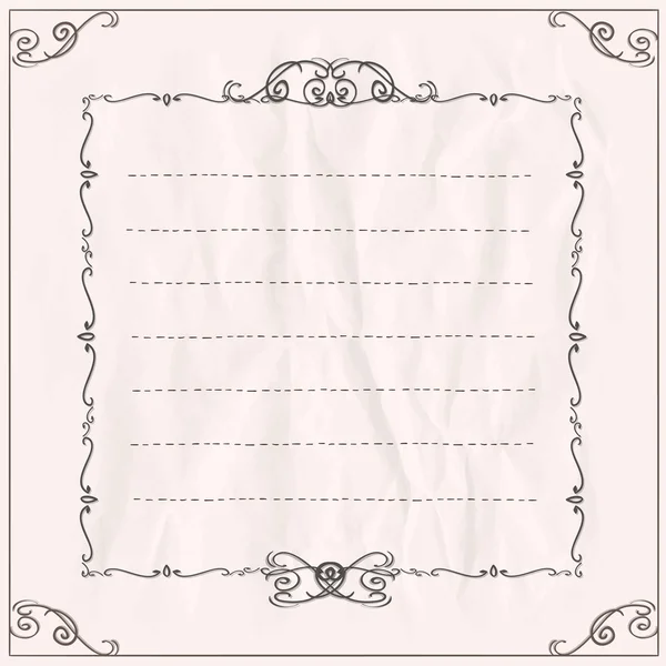 Frame on a paper with place for text. — Stock Vector