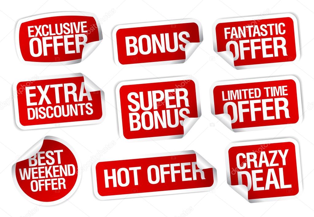 Hot super offer stickers set.