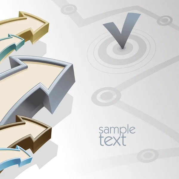 Flechas con concepto de negocio objetivo — Archivo Imágenes Vectoriales