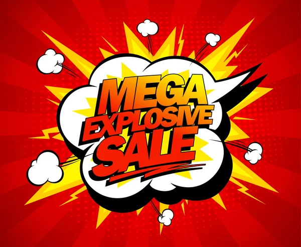 Mega explosivo diseño de venta . — Vector de stock