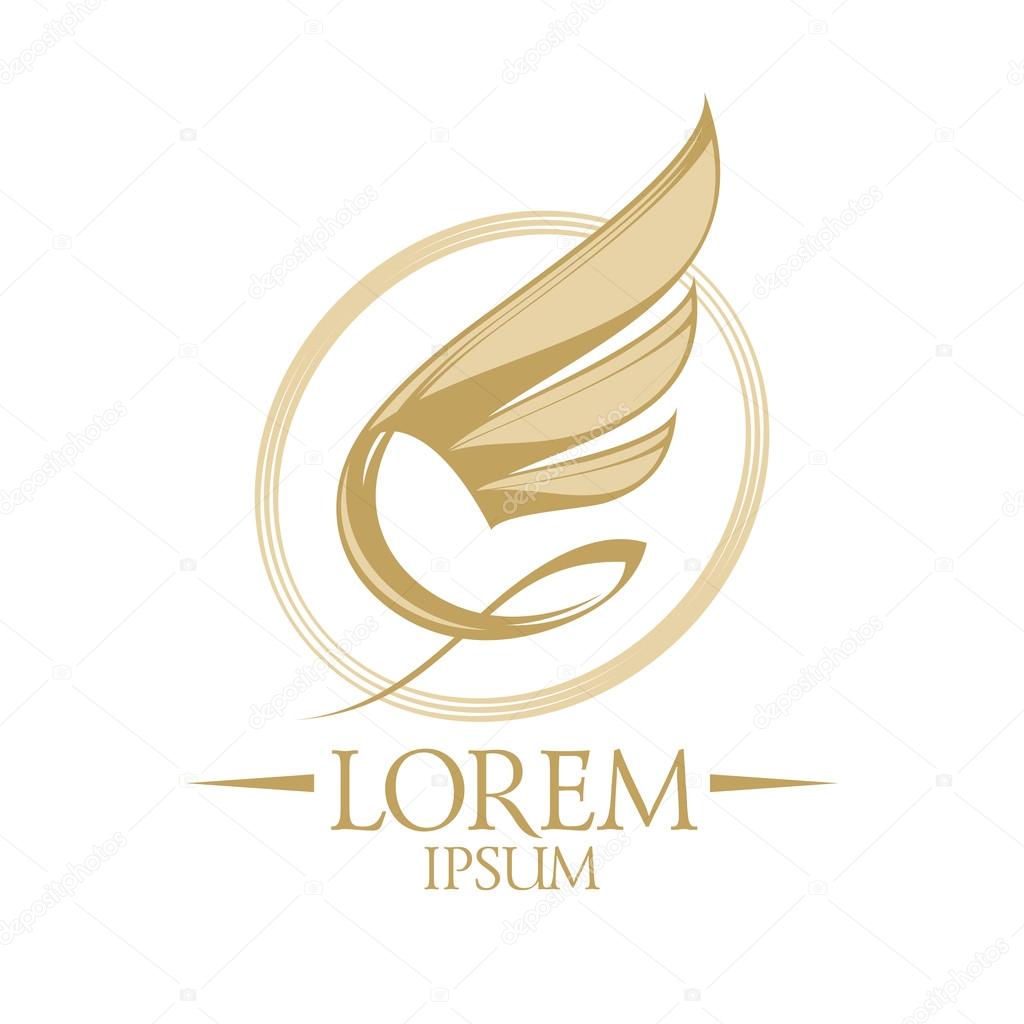 Wing in oval logo template.