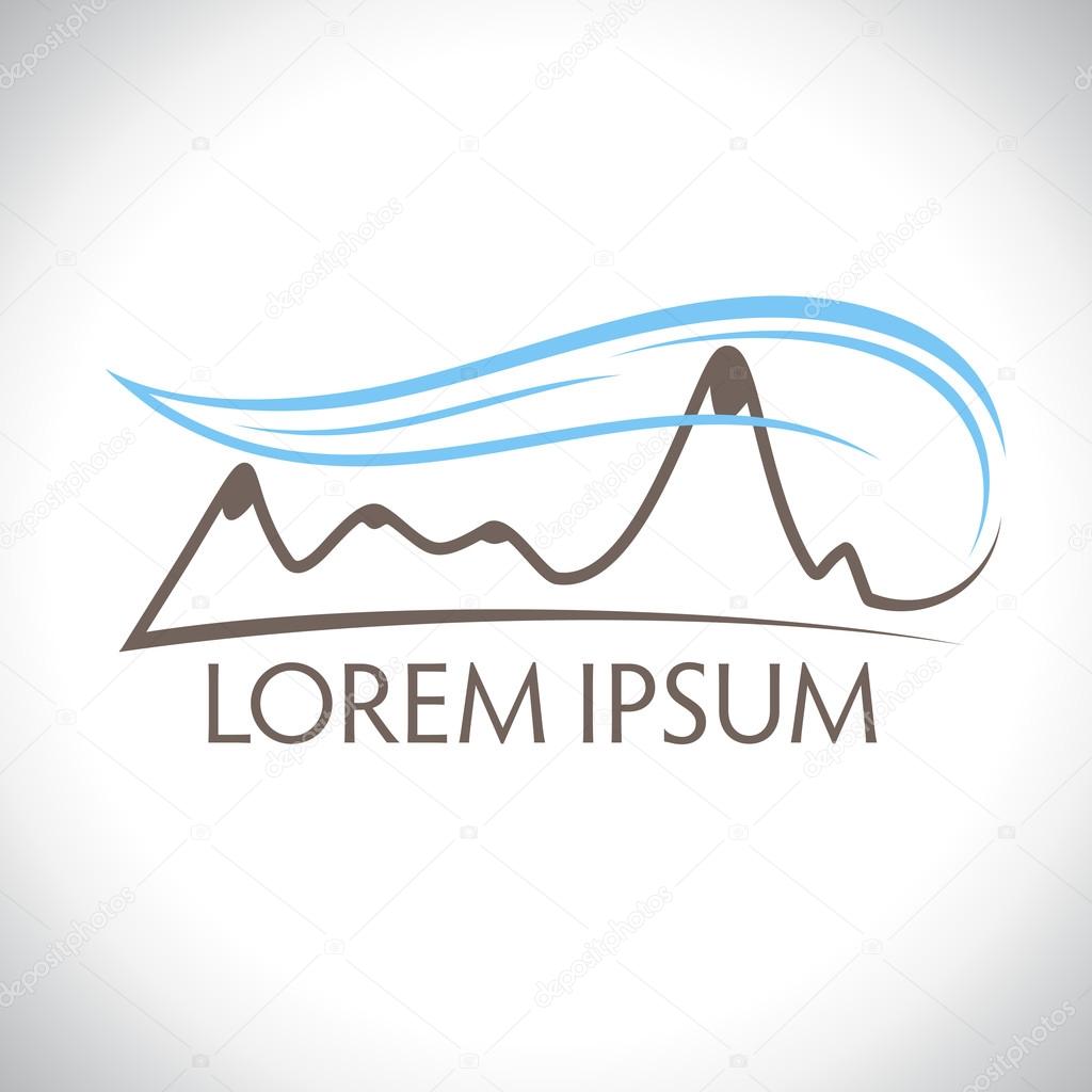 Mountain wind logo concept.