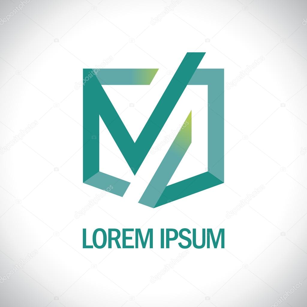 Abstract flat art logo template.