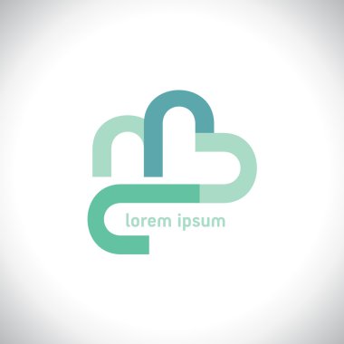N ve B çizgi harf logo.