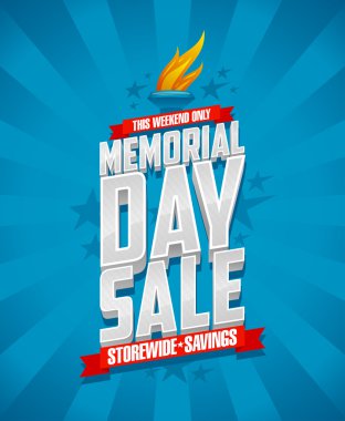 Memorial day sale, storewide savings. clipart