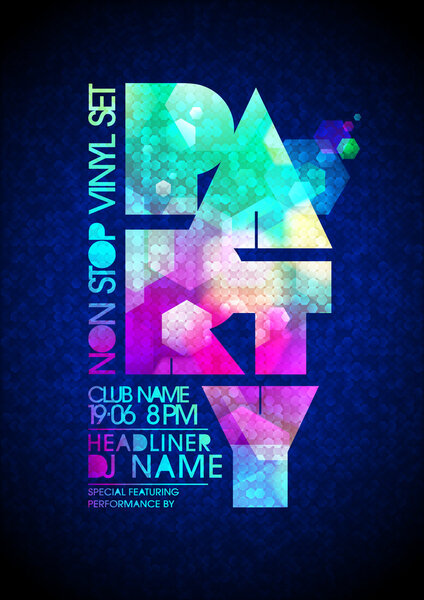 Non stop vinyl party poster.