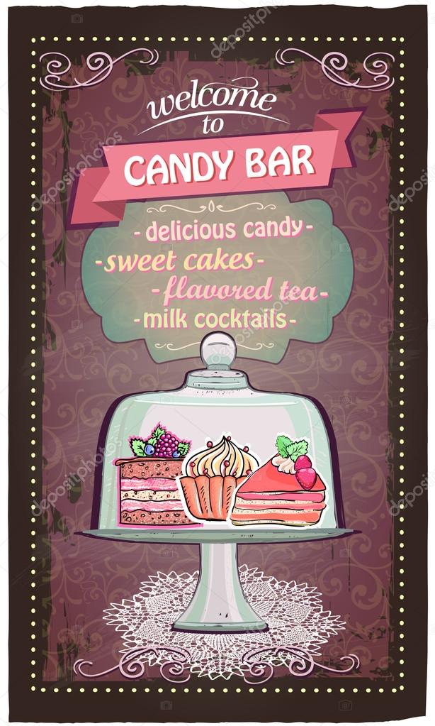 Candy bar cute menu. Stock Illustration by ©slena 70554901