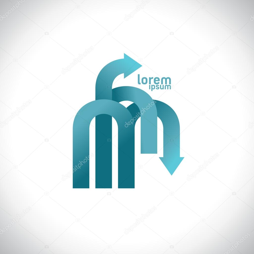 Blue arrows business logo template