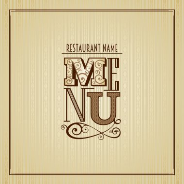 Calligraphic restaurant menu card design
