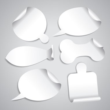 Empty white food stickers set