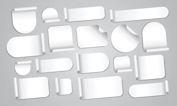 Empty white stickers set — Stockvector