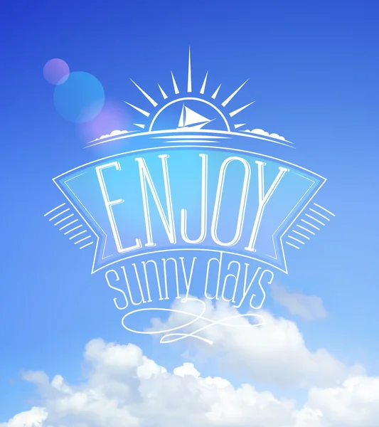 Blue sky card, enjoy sunny days — 图库矢量图片