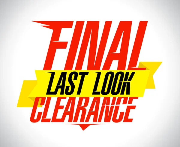 Final clearance design with yellow ribbon. — Stok Vektör