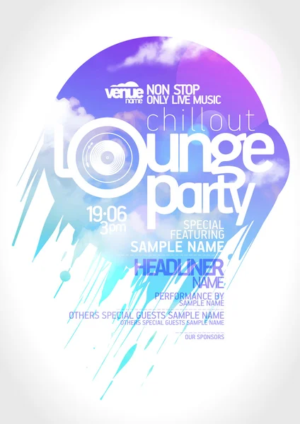 Lounge party poster design. — Stok Vektör