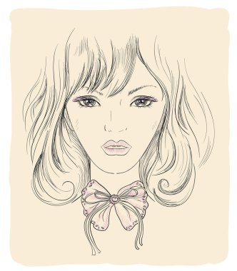 Genç bir kadın moda grafik portre