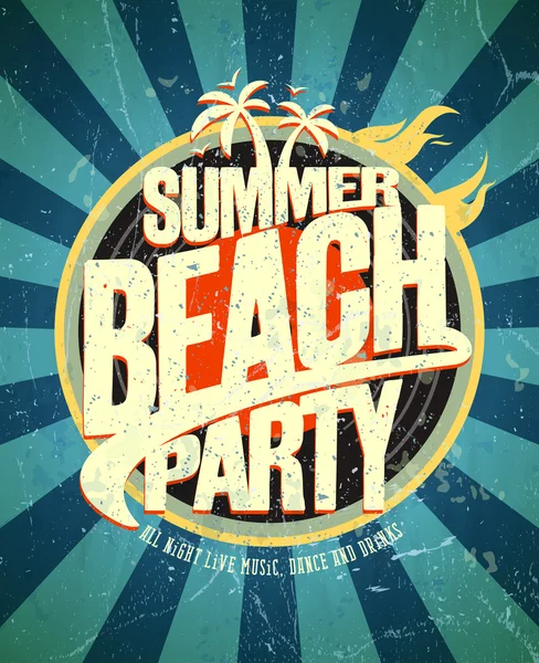 Cartaz de festa praia de verão . — Vetor de Stock