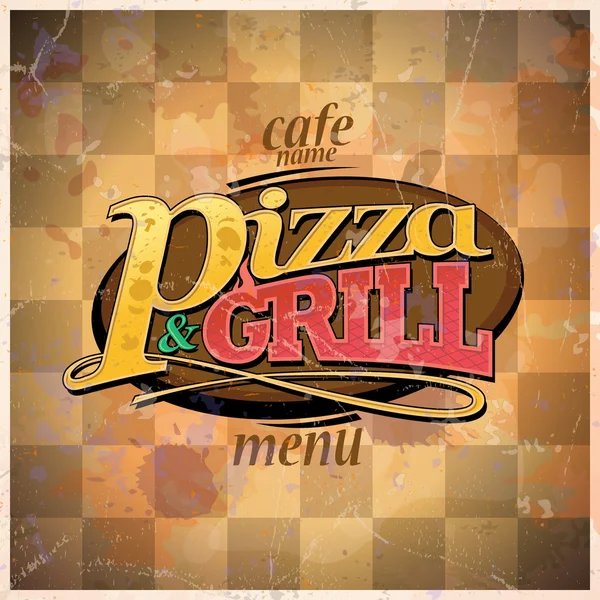 Menu pizza et grill . — Image vectorielle