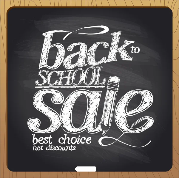 Back to school sale blackboard chalk. — Stock Vector