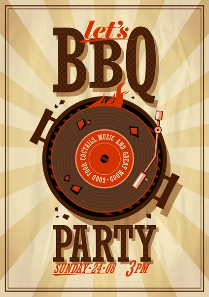 Barbecue party poster. — Stock Vector