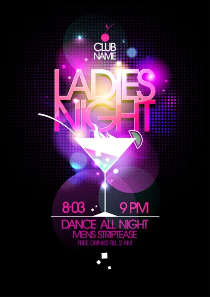 Ladies night part design. — Stock vektor